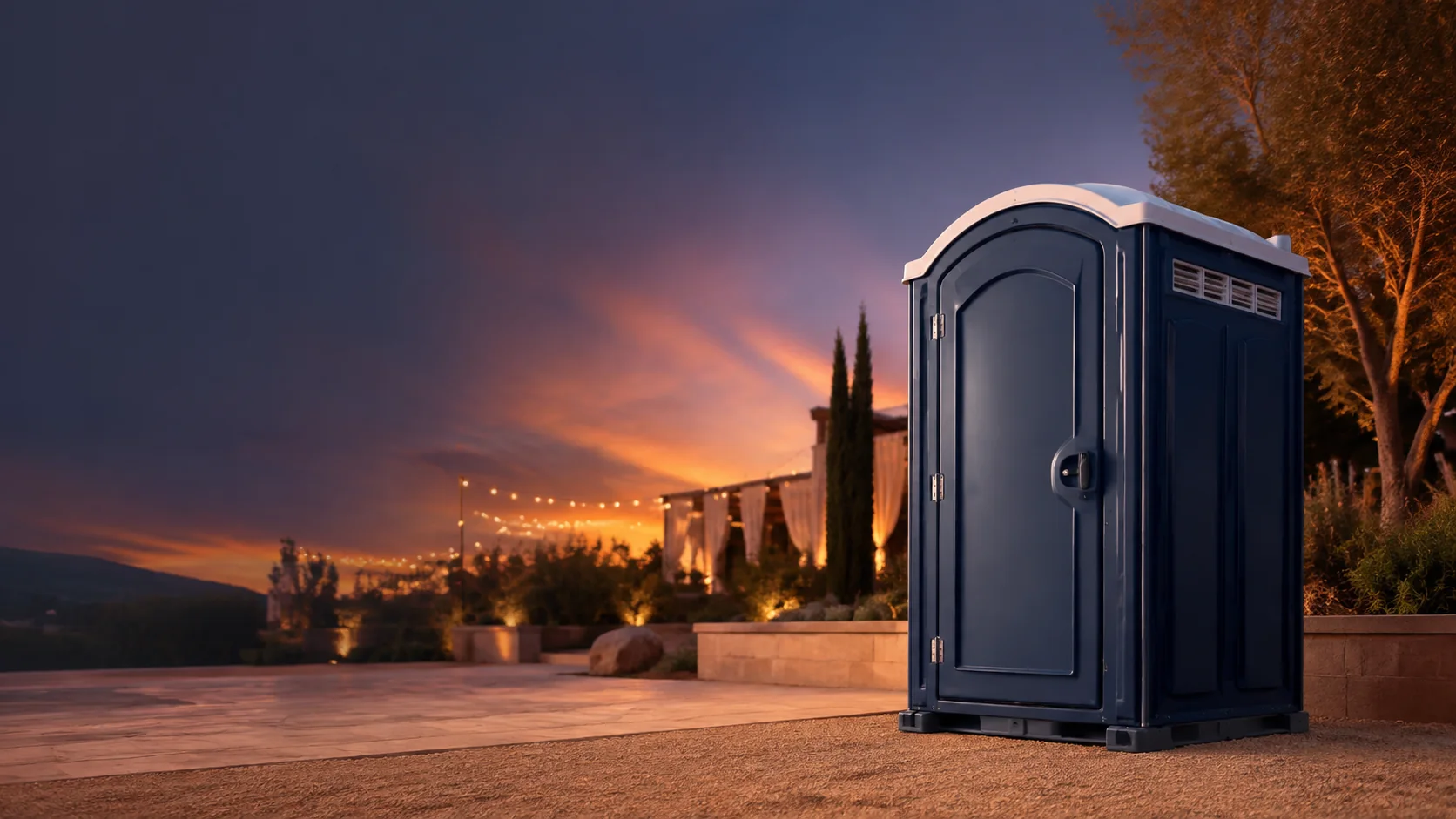 Portable restroom shown for rental planning in Kansas City, MO